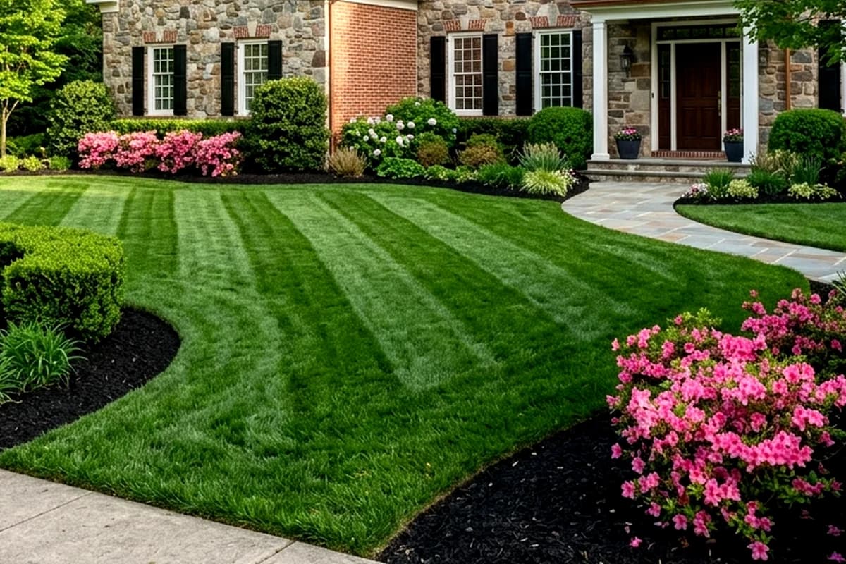 Perfectly edged driveway and lawn border